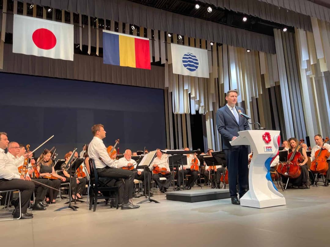 Mircea Abrudean, Președintele Senatului, onorează Ziua Națională a României la Expo 2025 Osaka, un eveniment global impresionant!