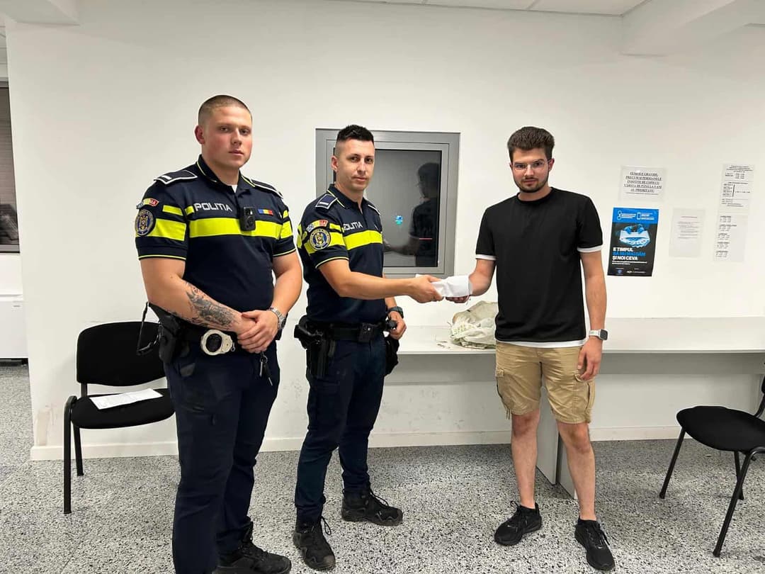 FOTO. În Cluj-Napoca, polițiștii regăsesc 24.000 de lire sterline pierdute în Grigorescu. Descoperirea surpriză ce a salvat ziua!