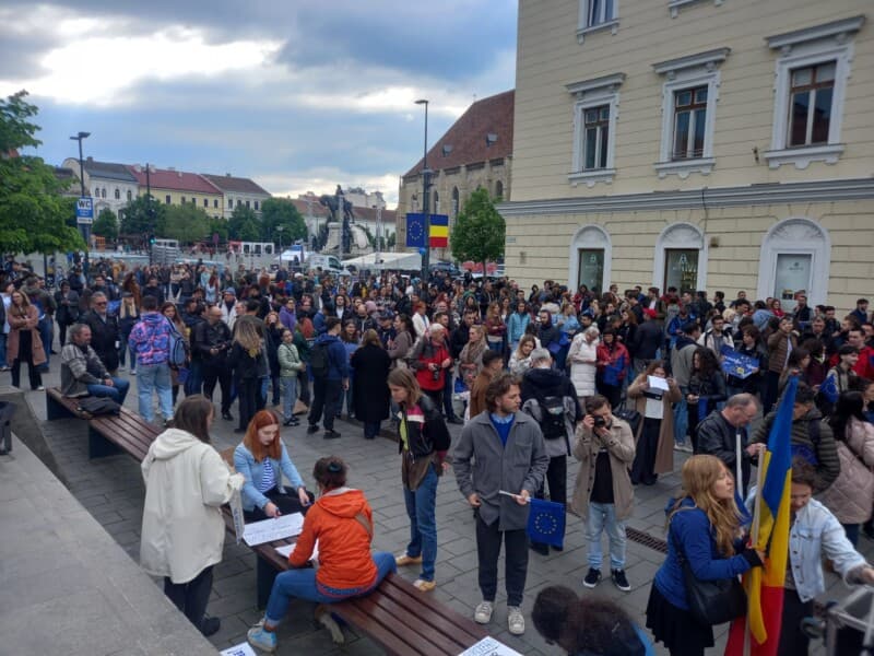  Miting pentru Democrație la Monumentul Memorandiștilor de Ziua Europei pe Bulevardul Eroilor