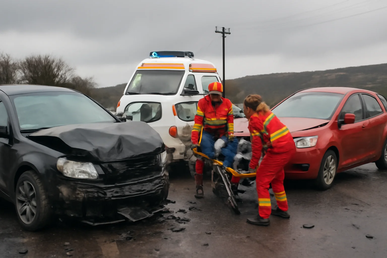  Accident la Tureni cu Trei Mașini, Un Bărbat de 60 de Ani Transportat de Urgență la Spital