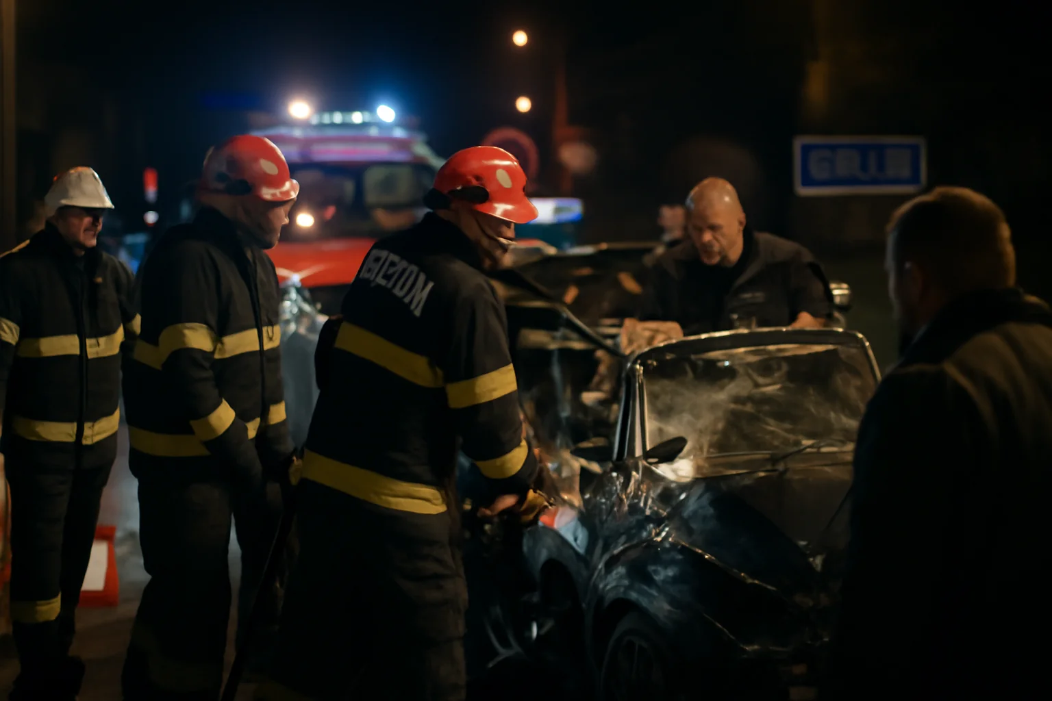 Accident rutier noaptea în Gherla: intervenție de descarcerare anunțată de autorități din Cluj-Napoca