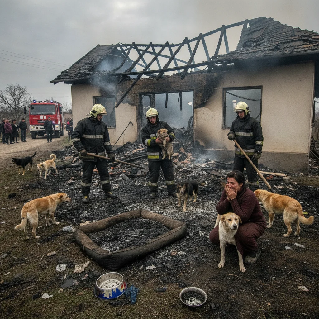 Aghireșu: casa Asociației Andreea & Benji’s Happy Dogs, distrusă de incendiu