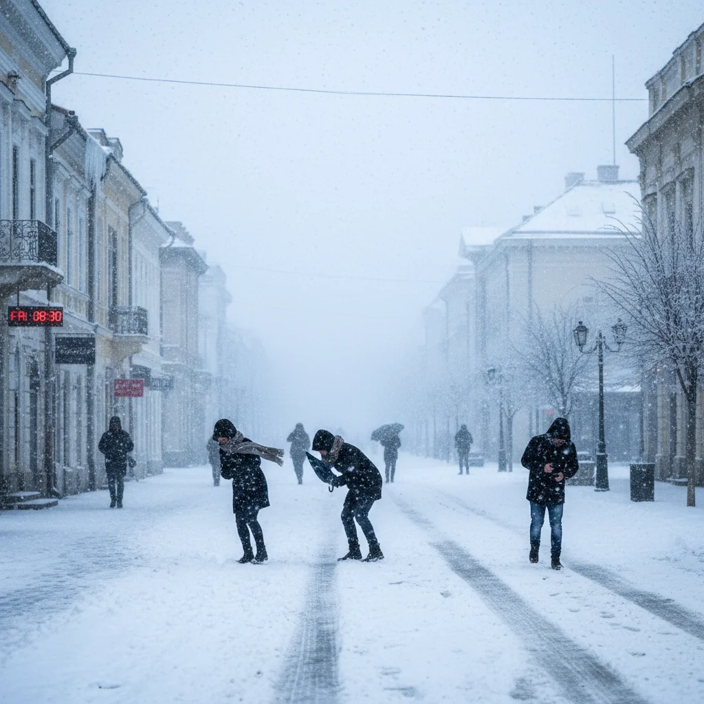 Atenționare de frig, ninsori și vânt în Cluj-Napoca până la început de weekend