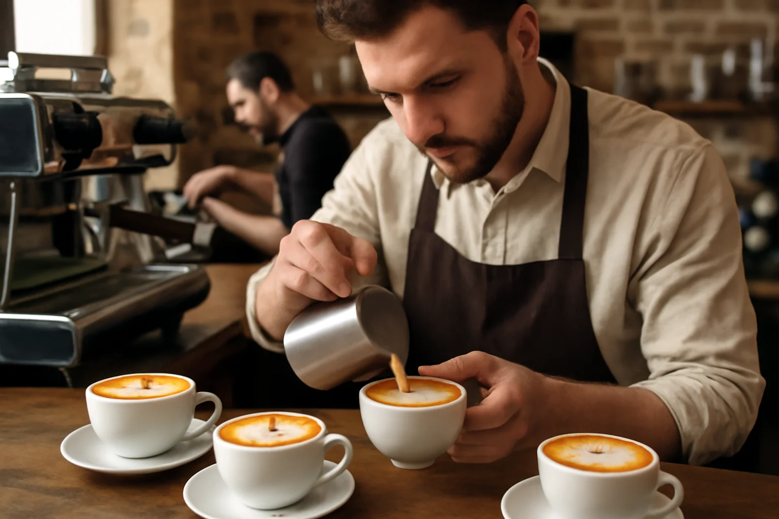 Cappuccini decorați și cursuri avansate pentru barista din Transilvania
