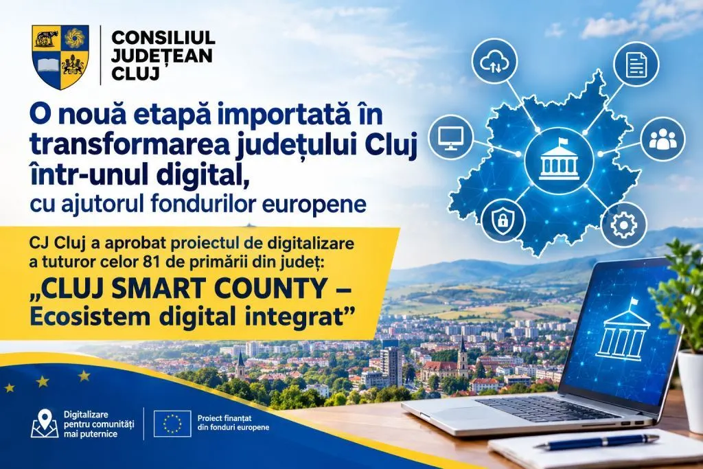 Cluj Smart County aprobat: 81 de primării, proiect de 30 milioane lei