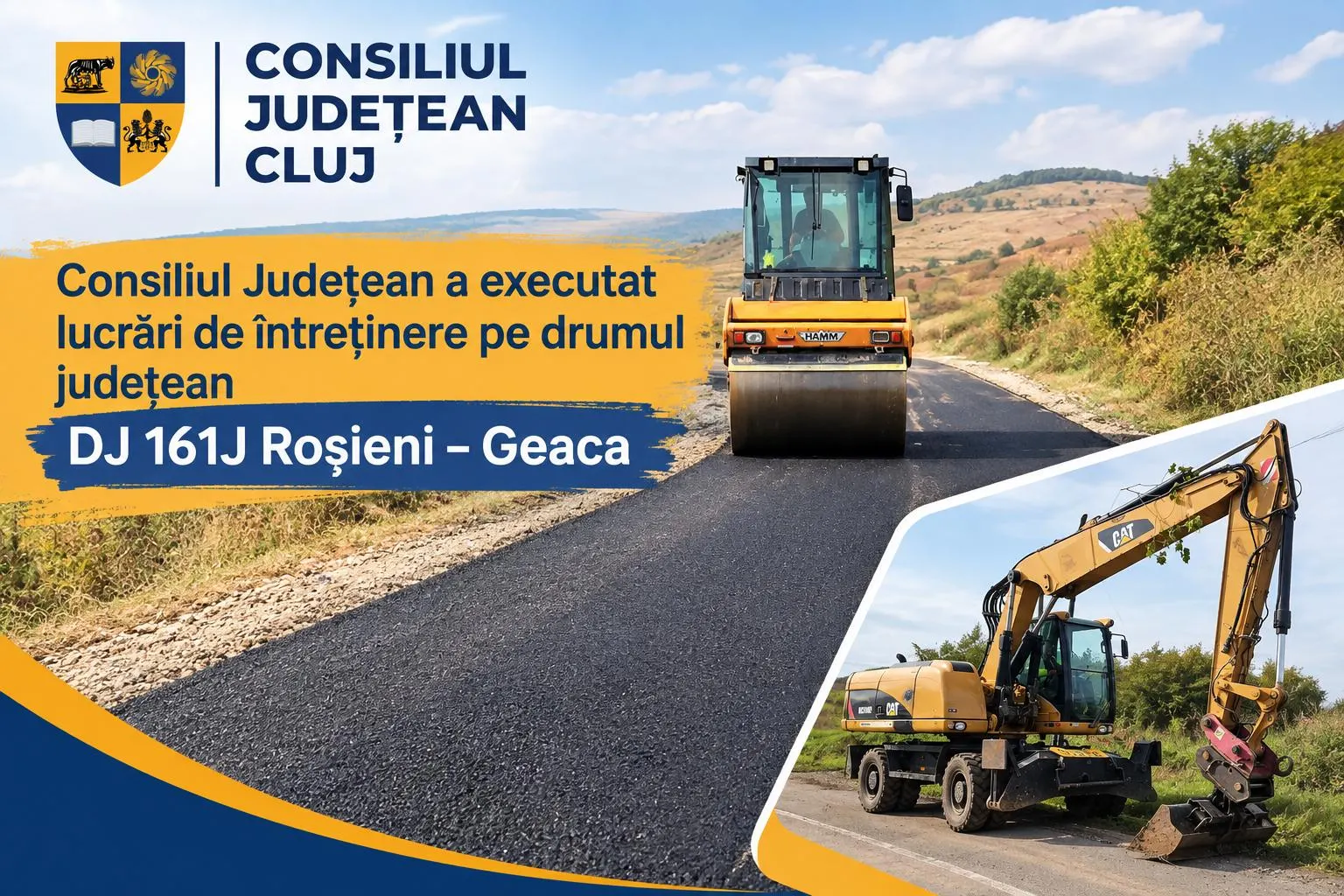 DJ 161J Roșieni–Geaca: CJ Cluj a făcut lucrări pe 7 km
