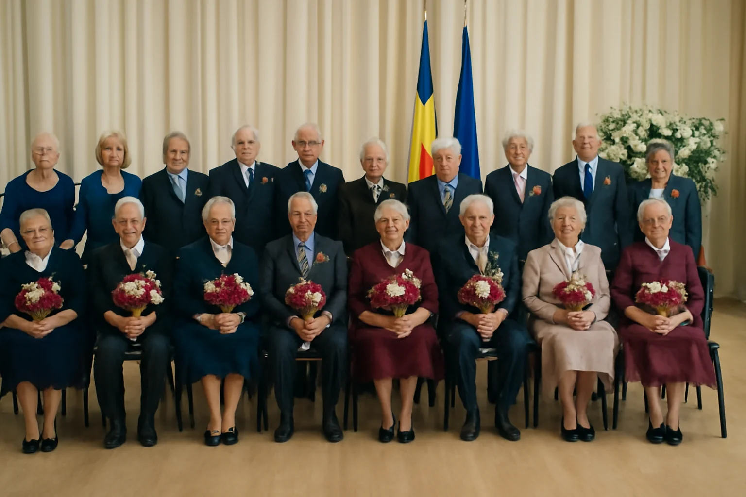 Florești își sărbătorește eroii iubirii – 16 cupluri omagiate pentru cinci decenii de căsnicie și devotament neîntrerupt