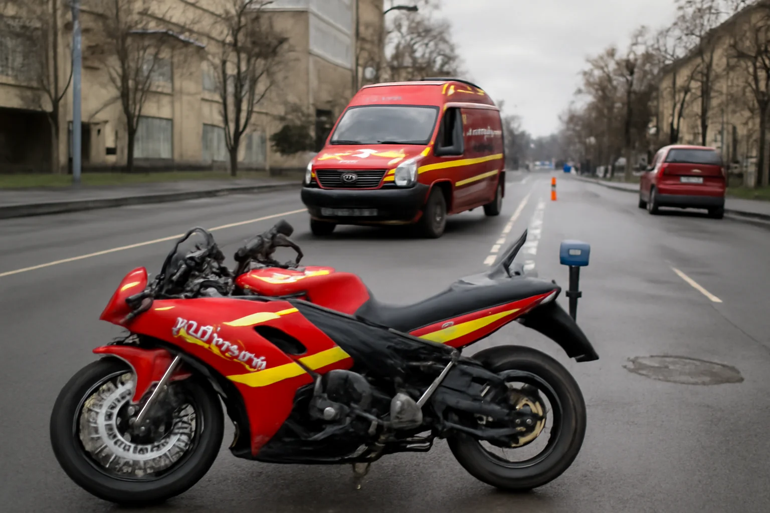 Motocicletă SMURD implicată într-un incident rutier pe strada București, Cluj-Napoca – Fără victime, revenea de la o intervenție!