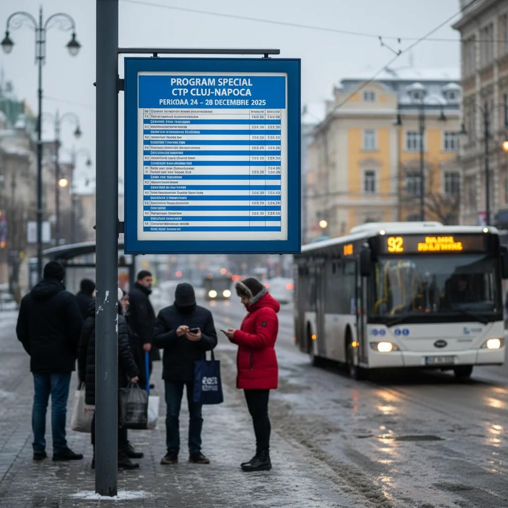 Programul special al mijloacelor de transport CTP în Cluj-Napoca pentru perioada 24–28 decembrie 2025