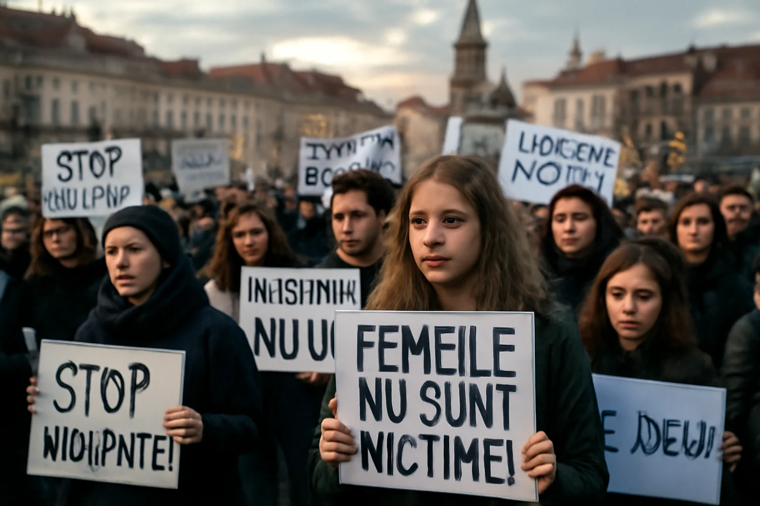 Protest la Cluj împotriva violenței, după tragedia înfiorătoare a unei gravide ucise lângă București