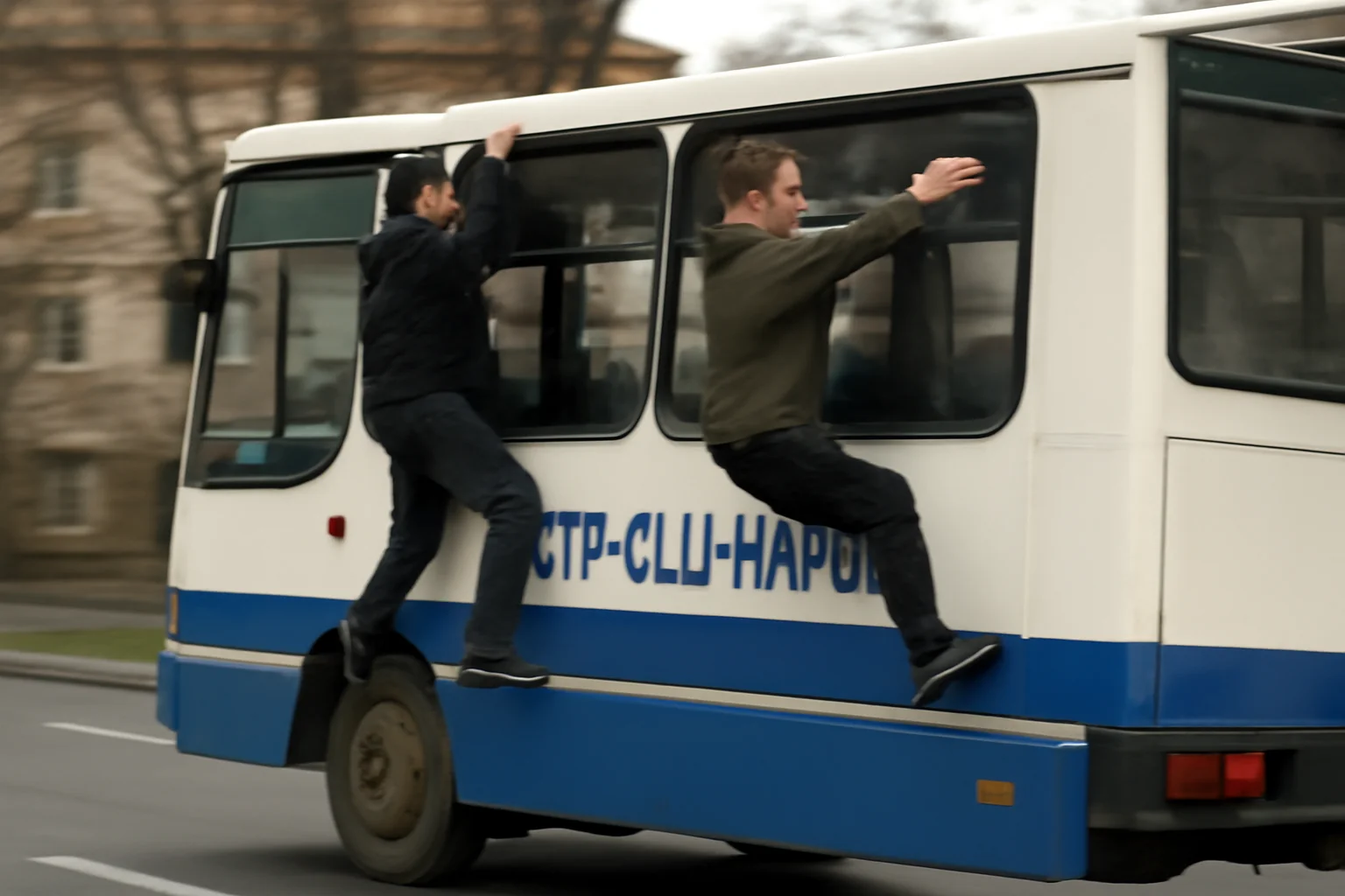 Tineri periculoși agățați de autobuzele CTP din Cluj-Napoca
